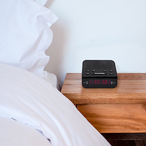 Garsent Reloj Despertador Digital, Pantalla LED Dual Reloj Despertador con Radio Am/FM Función de Despertador y Temporizador de Apagado Radio Despertador FM portátil para Viajes.