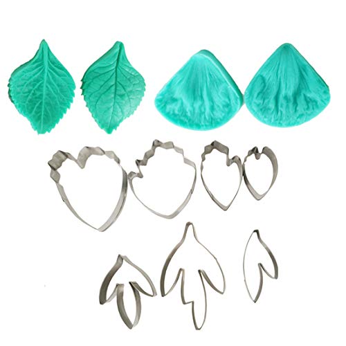 Garwarm 11 unids Conjunto de Flor de La Peonía Decoración Fondant Cake Herramientas de decoración de Pasteles Cortadores Cortador