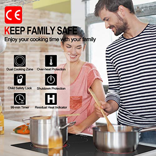Gasland Chef CH60BF - Mesa de cocina vitrocerámica (60 cm, 4 fuegos, 6000 W), color negro