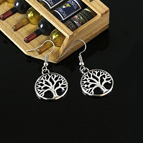 Gazechimp 10 Pares Pendientes Patrón Árbol Tono de Color Plata Accesorios de Moda Venta Al Por Mayor