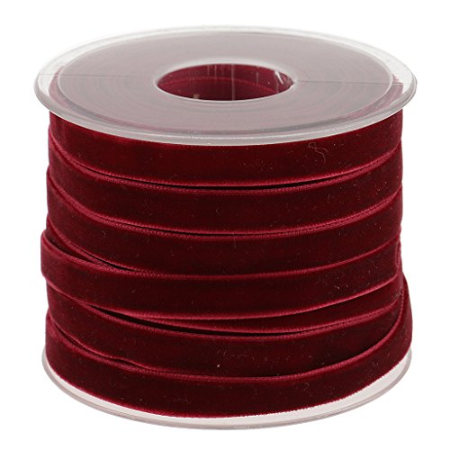 Gazechimp Cinta de Terciopelo Accesorios Bricolaje para Artesanía Decorativa Scrapbooking Durable Mutiusos - Vino Tinto