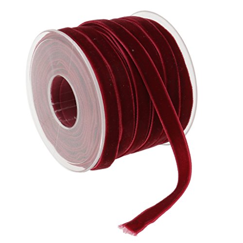 Gazechimp Cinta de Terciopelo Accesorios Bricolaje para Artesanía Decorativa Scrapbooking Durable Mutiusos - Vino Tinto
