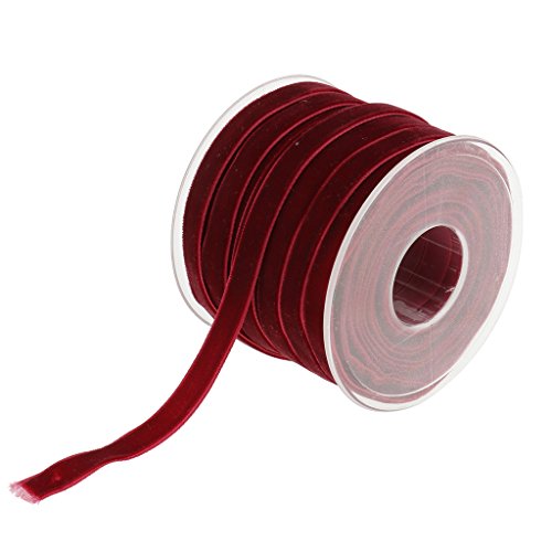 Gazechimp Cinta de Terciopelo Accesorios Bricolaje para Artesanía Decorativa Scrapbooking Durable Mutiusos - Vino Tinto