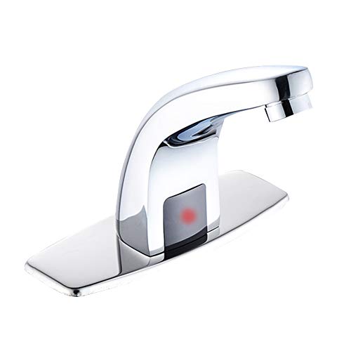 GCDN llave con sensor inteligente, grifo con sensor automático de manos libres, llave con acabado de espejo de acero inoxidable de repuesto para lavabo de cocina de baño, Plateado, Tamaño libre