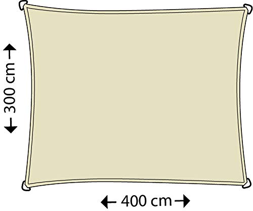 GE-UZ NC Shade Toldo Vela de Sombra Rectangular 3x4 | Toldos Impermeables Exterior | Toldo Terrazas | Todo Incluido | Toldos para jardín, Piscina y Terraza | Protección De Rayos UV | Toldos Terrazas