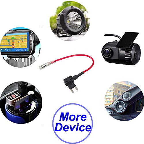 Gebildet 4pcs Pequeña Portafusible con Hilo in-Line, Coche Circuito Cuchilla Estilo Adaptador Cable Fusible, Add-A-Circuit Fusible Titular con 6 Fusibles (3A/5A/7.5A/10A/15A/20A) +1 pc Extractor