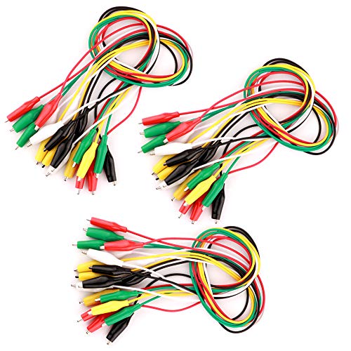 Gebildet Cables de prueba de 30 piezas con pinzas de cocodrilo Juego de cables de prueba aislados Clips de doble extremo (50 cm)