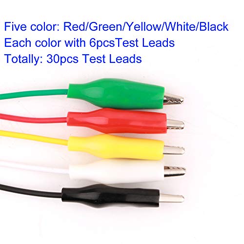 Gebildet Cables de prueba de 30 piezas con pinzas de cocodrilo Juego de cables de prueba aislados Clips de doble extremo (50 cm)