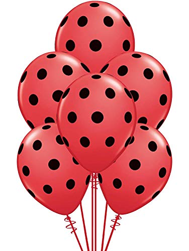 Geenber Ladybug Set de Globos Globo de Papel de Aluminio Suministros de decoración de Fiesta de Feliz cumpleaños para Ladybug Superhero Girl Kids (Paquete de 24)