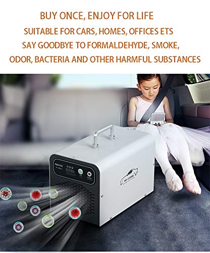 Generador De Ozono Comercial, Eliminador De Olores, Purificador De Aire De Ozono Industrial, 3000MG/H, Ionizador para Habitaciones, Humo, Coches Y Mascotas