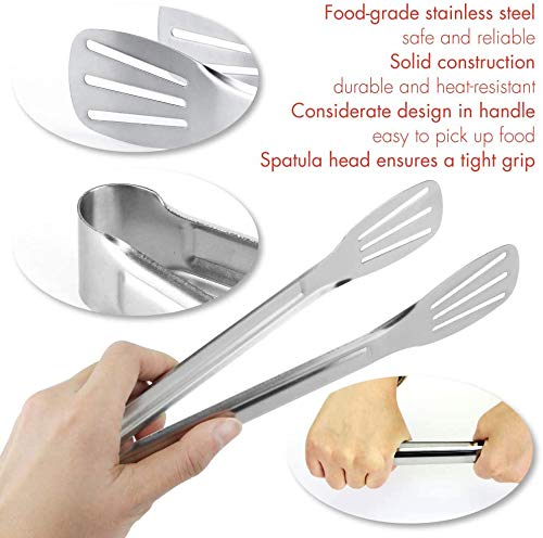 Generies Pinzas para Pastel 4 Piezas Pinzas para Cocinar de 9 Pulgadas, Pinzas para Servir de Acero Inoxidable para Barbacoa, Cocinar, Ensalada, Asar a La Parrilla, Servir y Freír