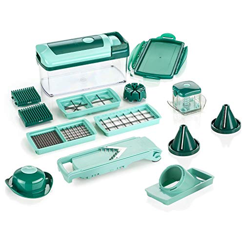 Genius - Juego de Accesorios de Cocina para Cortar Alimentos Nicer Dicer Fusion Julietti, 16 Piezas, Incluido unrebanador.