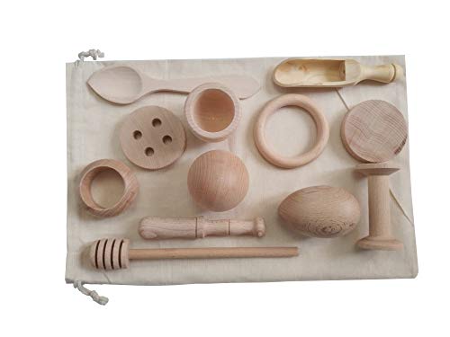 Gerileo Juego de Accesorios pequeños de Cocina con Bolsa de Tela (Bolsa Blanca + 12 Piezas)