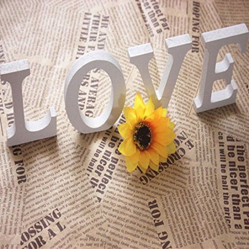 Gespout Letras Madera Bodas Fiesta Casa Ornamentos Letras Pared Bar Hotel Decoración Alfabeto Cartas Fotos Adornos Letra C 1pcs Blanco 8 * 6.5cm