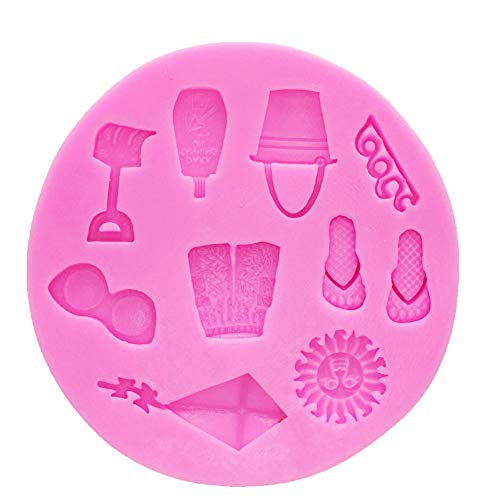GEYKY Playa Sol/Pantalones Cortos/Zapatillas/Herramientas De Decoración De Pasteles De Cometa Molde De Silicona Accesorios para Hornear