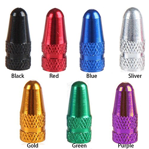 GEZICHTA 10 unidades de tapas de válvula Presta multicolor anodizado de aleación de aluminio para válvula de neumático de bicicleta, tapas de polvo estilo francés, amarillo