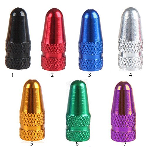 GEZICHTA 10 unidades de tapas de válvula Presta multicolor anodizado de aleación de aluminio para válvula de neumático de bicicleta, tapas de polvo estilo francés, amarillo