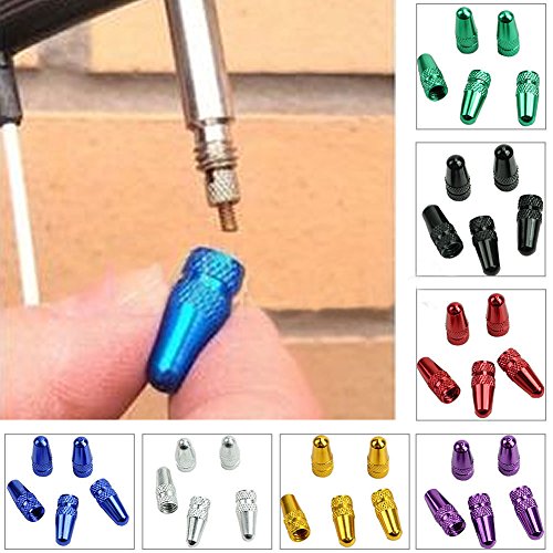 GEZICHTA 10 unidades de tapas de válvula Presta multicolor anodizado de aleación de aluminio para válvula de neumático de bicicleta, tapas de polvo estilo francés, amarillo