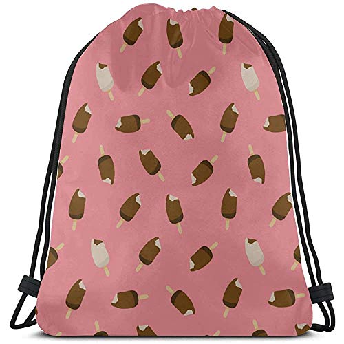 gfhfdjhf Postre Helado de Chocolate Bolsa de Regalo Cordón Poliéster Deportes Niños Mochila de Cuerdas para Gimnasio Travelmotion 19545