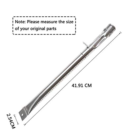 GFTIME 12411Tubo Recto Quemador Barbacoa de Gas repuesto para Grillware,Broilmate, Charmglow,Grill Pro, Igloo, Master Forge Parrilla Barbacoa,41.91x.2.54CM Acero inoxidable Bbq Quemadores (4 piezas)
