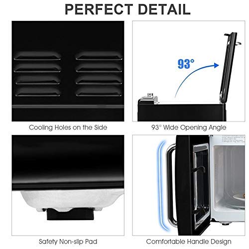 GH-YS Placa giratoria de Vidrio de 700 W, Horno de microondas Retro para encimera, microondas de 5 Niveles de Potencia de microondas con Pantalla LED