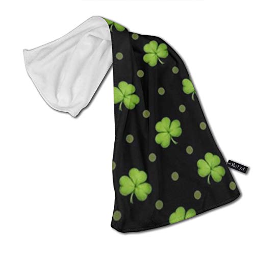 ghkfgkfgk St. Patrick's Day Lucky Shamrocks Black Hand Towels Beach Towel Instant Cool Ice Towel Gym Quick Dry Towel Microfibre Towel Cooling Sports Towel 12 X 27.5 Inch