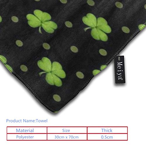 ghkfgkfgk St. Patrick's Day Lucky Shamrocks Black Hand Towels Beach Towel Instant Cool Ice Towel Gym Quick Dry Towel Microfibre Towel Cooling Sports Towel 12 X 27.5 Inch