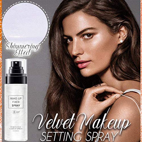 GHSY Velvet Makeup Setting Spray Transparent 24H Long Lasting Fix Face Mist Moisturizing Shimmering Cosmetic Setting Spray 100ML