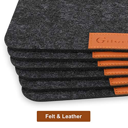 Gifort Manteles Individuales, Juego de Salvamanteles Individuales, 6 Manteles, 6 Posavasos, 6 Bolsas para Cubiertos, Lavable Antideslizante Resistentes al Calor para Cocina, Hogar, Restaurante