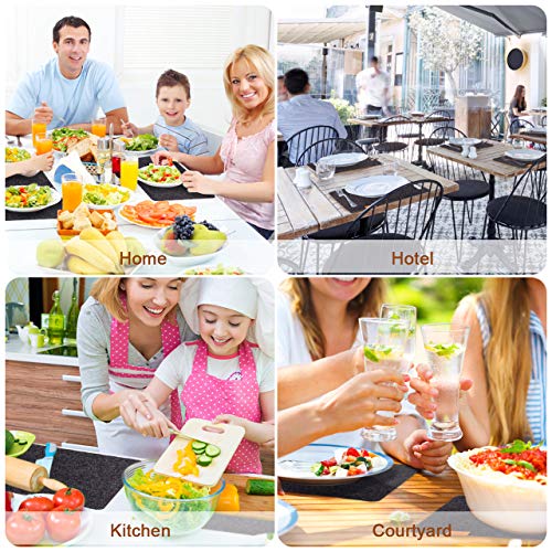 Gifort Manteles Individuales, Juego de Salvamanteles Individuales, 6 Manteles, 6 Posavasos, 6 Bolsas para Cubiertos, Lavable Antideslizante Resistentes al Calor para Cocina, Hogar, Restaurante