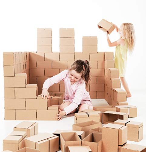GIGI Bloks - Bloques de Construcción Gigantes de Cartón, Juegos de Construcción para Niños 60 Piezas XXL, Kits de Ladrillos Para Grandes Construcciones Infantiles de Castillos y Torres Grandes