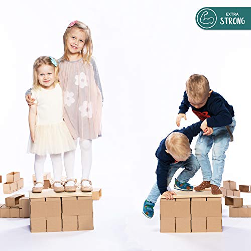 GIGI Bloks - Bloques de Construcción Gigantes de Cartón, Juegos de Construcción para Niños 60 Piezas XXL, Kits de Ladrillos Para Grandes Construcciones Infantiles de Castillos y Torres Grandes