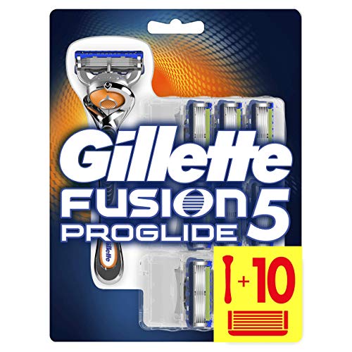 Gillette Fusion ProGlide Maquinilla de Afeitar + 10 Cuchillas de Recambio