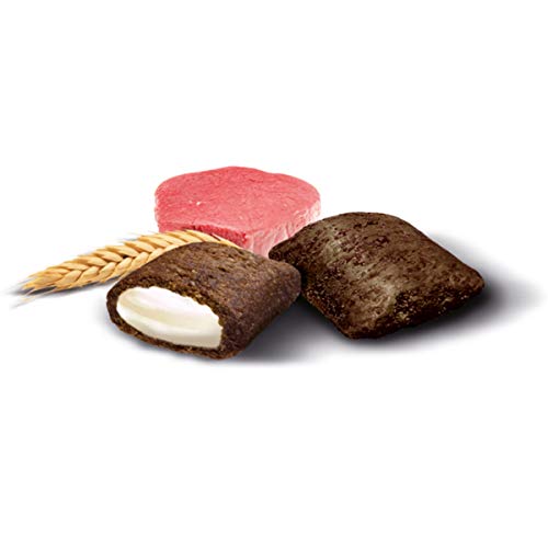 GimCat Nutri Pockets - Nutri Pockets de Vacuno y Malva crujientes con Relleno cremoso e Ingredientes funcionales, 1 Bolsa (1 x 60 g)