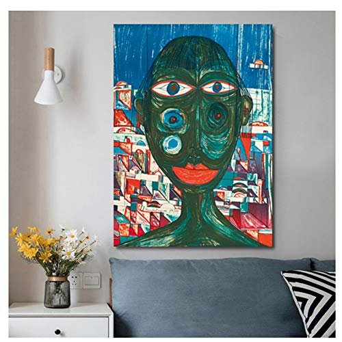 GIRDSS Abstract Arabian Woman Master Poster Pinturas en Lienzo Estampados de Pino Imágenes de Arte de Pared para decoración de Sala de estar-60X80cm Sin Marco