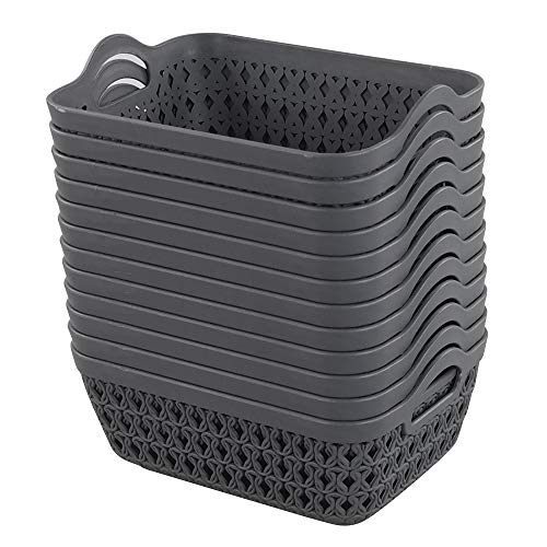 Gitany 12-Pack Cestas de Almacenaje con Asa, Cesta de Plástico de Cocina (Pequeña)