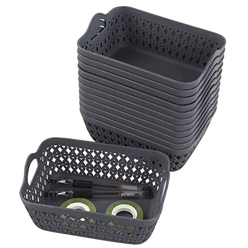 Gitany 12-Pack Cestas de Almacenaje con Asa, Cesta de Plástico de Cocina (Pequeña)