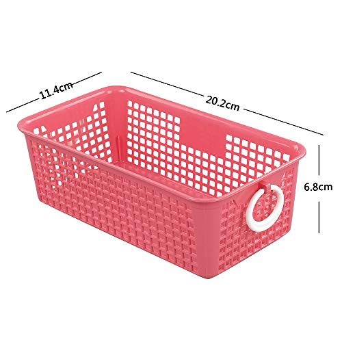 Gitany Cesta de Almacenamiento de Plástico Rectangular Pequeña, Apilable Cesto, Paquete de 4