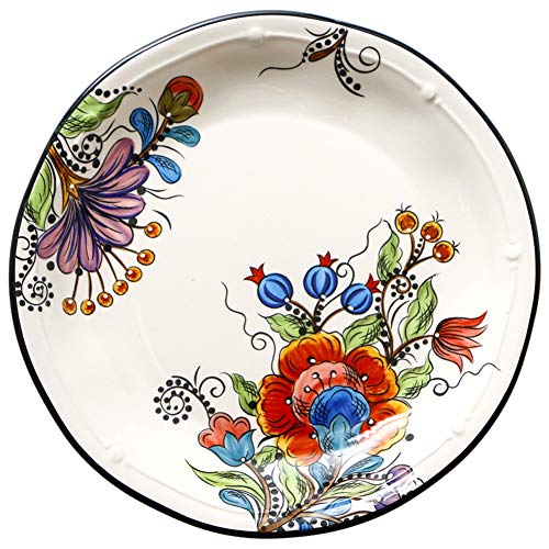 GJH-Plate- Irregular Placa de cerámica, Pasta Placa Occidental, Deep Dish doméstica Placa Desayuno (tamaño : 24x3.2 cm)