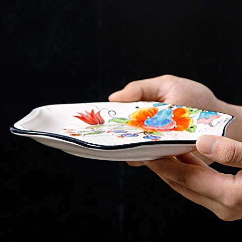 GJH-Plate- Placa Creativa Postre de Frutas, formada Linda de cerámica Placa del Desayuno, de la Plata decoración (tamaño : 21.2x2 cm)
