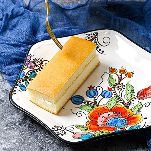 GJH-Plate- Placa Creativa Postre de Frutas, formada Linda de cerámica Placa del Desayuno, de la Plata decoración (tamaño : 21.2x2 cm)