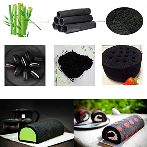 Gjyia 20 / 50g Polvo de carbón de bambú Negro Comestible Ingredientes cosméticos Alimentos DIY 50