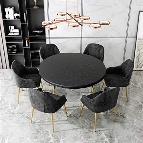 GKDM Manteles de mesa redondos, 2 unidades, lavables a máquina, impermeables, antideslizantes, para mesa de comedor de cocina, 80 cm, color negro