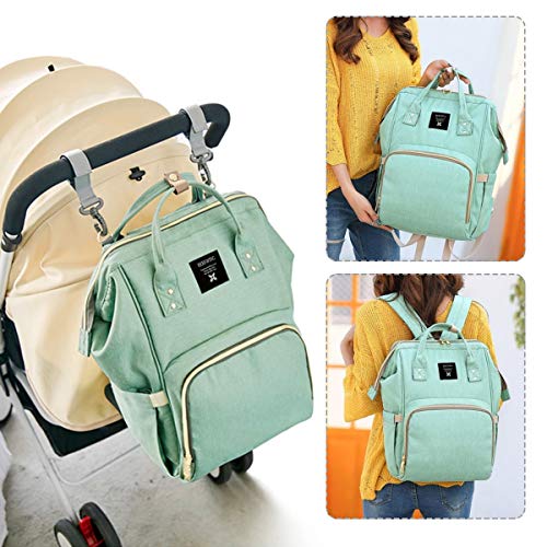 Glenmore's Page Mochila Carro Bebe Pañales Bolso Maternal Mochilas para Mama Impermeable Grande Mochilas Viaje (verde)