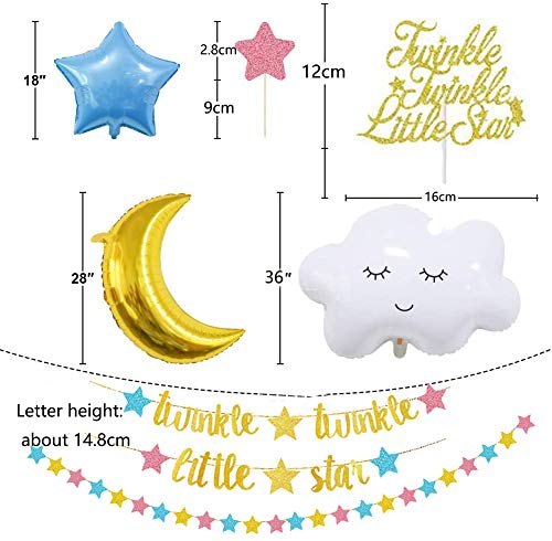 Glitter Glitter Decoraciones para fiestas pequeñas estrellas, tema de género Revelación Suministros para fiestas y decoraciones para decoraciones de fiesta de Baby Shower para niño o niña