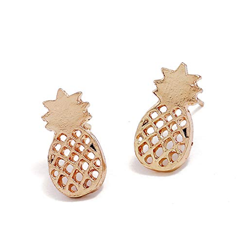 GLJIJID Pendientes De Moda A La Moda con Sabor A Piña, Temperamento Simple Personalidad Salvaje Aretes De Fruta KC Oro