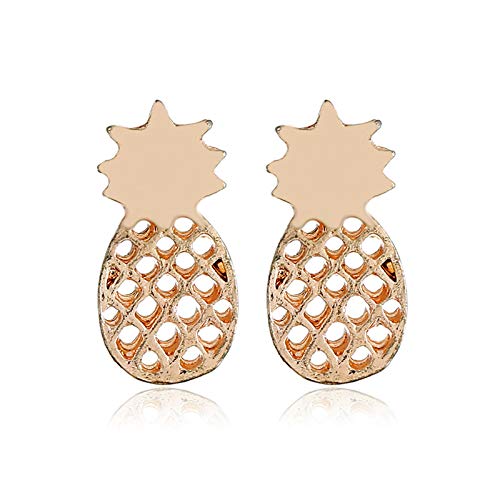 GLJIJID Pendientes De Moda A La Moda con Sabor A Piña, Temperamento Simple Personalidad Salvaje Aretes De Fruta KC Oro