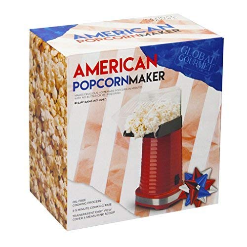 Global Gourmet máquina de las palomitas 1200W | Máquina de palomitas de maíz gourmet | El mejor dispositivo de palomitas de maíz: sin grasa y saludable