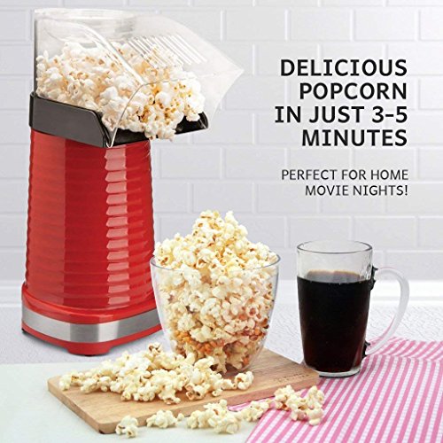 Global Gourmet máquina de las palomitas 1200W | Máquina de palomitas de maíz gourmet | El mejor dispositivo de palomitas de maíz: sin grasa y saludable