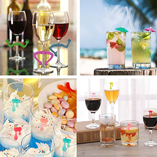 GLOBALDREAM Marcadores de Vino, 18 piezas Marcador de Vasos Marca de Copa de Vino para Decoraciones de Fiesta, Bar, Mesa, Uso Doméstico (3 Estilos)